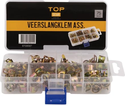 Veerklemslang assortimentsdoos 75-delig - TOPGEAR