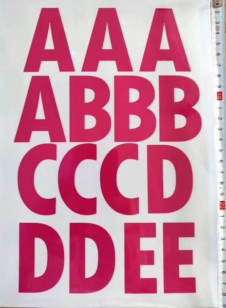plakletters | alfabet stickers | magenta