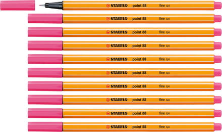 STABILO point 88 - Premium Fineliner - Fine 0,4 mm – Heliotroop Roze – Doos 10 stuks