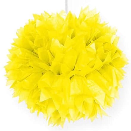 Folat - Pompom geel 30 cm per stuk
