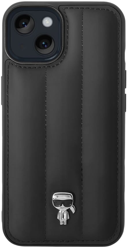 iPhone 14 Plus Backcase hoesje - Karl Lagerfeld - Effen Zwart - Kunstleer