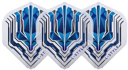 L-Style Champagne Flight EZ L1 Standard Origin Series Clear Blue - Dart Flights