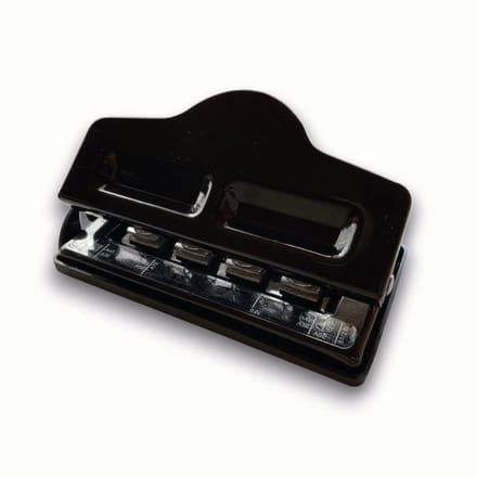 Mushroom Punch Zwart – 4-Gaats Perforator voor Discbound Planners & DIY Papierinserts