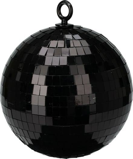 Christmas Decoration discobal kerstbal - 1x - zwart -18 cm -kunststof