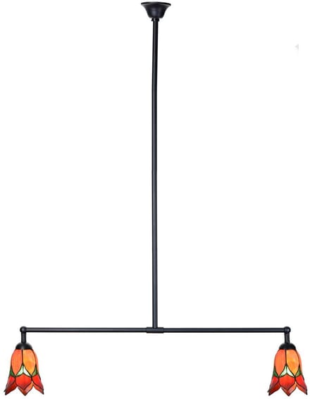 Tiffany T-lamp 2 lichts Lovely Flower Red - Art Deco Trade