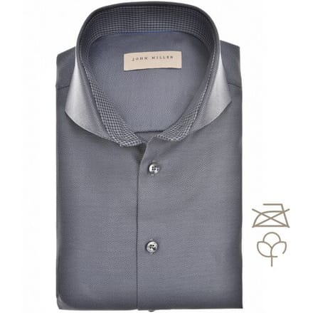 John Miller Overhemd Textured Perfection Shirt Donker Grijs / male