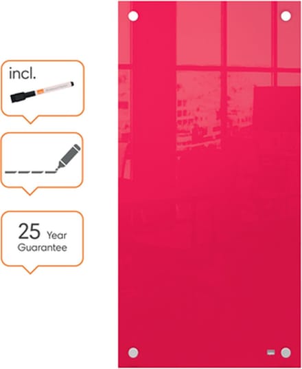 Nobo Smal Glaspaneel 300x600mm Rood