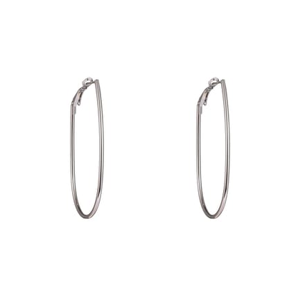 Go Dutch Label Oorringen Fine Oval Hoop - 50mm Zilverkleurig