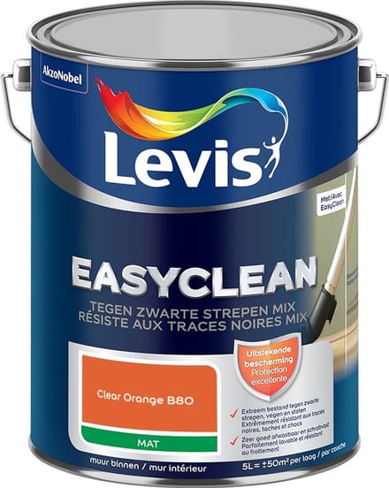 Levis - Easyclean Tegen Zwarte Strepen Mix - Clear Orange B80 - Mengverf - 5 L