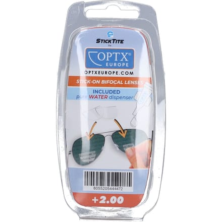 Sticktite 2 herplakbare stick-on bifocale leeslenzen groot - 32 mm sterkte +2.00