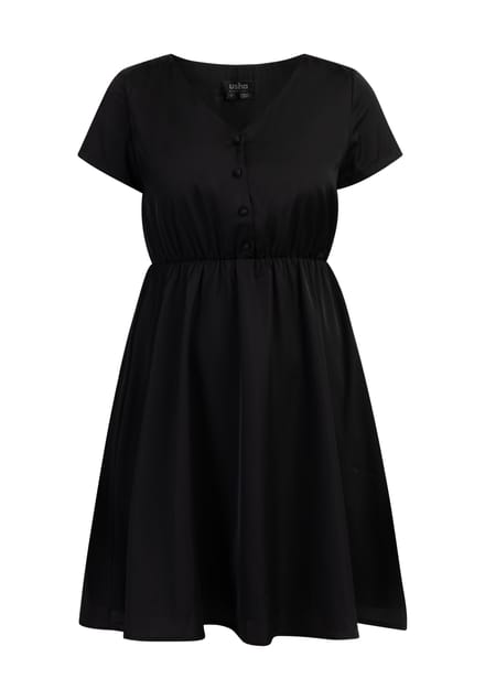 usha midi-jurk Dames zwart