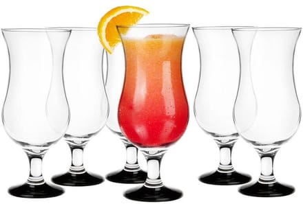 Glasmark Cocktail glazen - 6x - 420 ml - zwart - glas - pina colada glazen