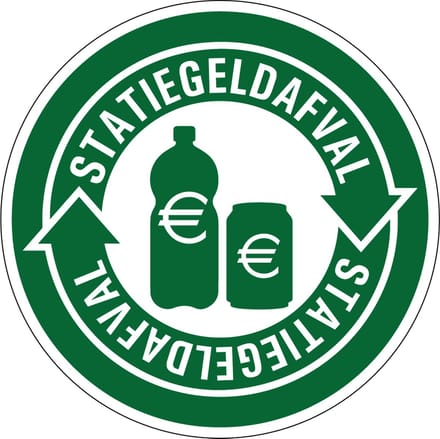 Statiegeld fles en blik sticker 50 mm - 10 stuks per kaart