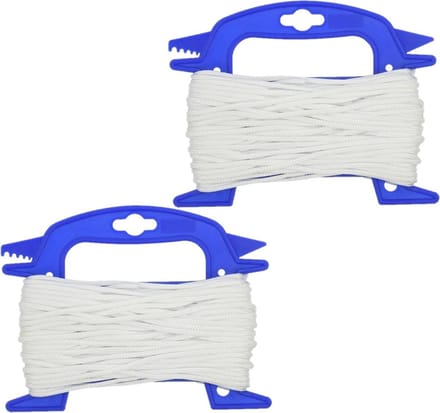 ProPlus Scheerlijn - 2x rollen - 20 meter - wit - op haspel - 4 mm dikte - Voor tenten, luifels en windscherme