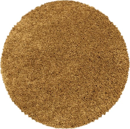 Flycarpets Azure Rond Vloerkleed Goud - Effen - Hoogpolig - 80x80 cm