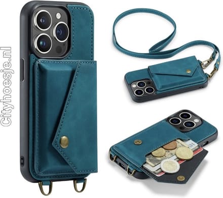 Cityhoesje - iPhone 14 Pro Max - Bookcase incl. Pasjeshouder - Groen