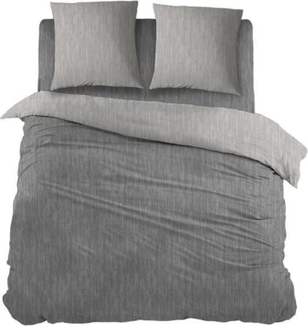 Snoozing Brigitte - Dekbedovertrek - Eenpersoons - 140x200/220 cm + 1 kussensloop 60x70 cm - Antracite/Grey