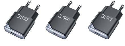 3 stuks OneOne 35W snellader met USB C poort. PD PPS Quick Charge lader. Platte GAN oplader adapter past op Kobo (Rakuten) eReader Elipsa, Elipsa 2E, Sage, Libra 2, Libra Colour, Clara 2E, Clara Colour, Clara BW - Kindle (Amazon) Scribe