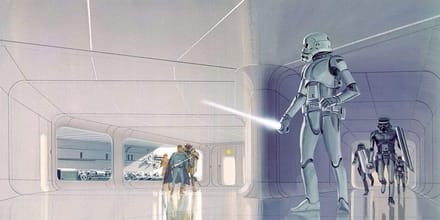Fotobehang - Star Wars Classic RMQ Stormtrooper Hallway 500x250cm - Vliesbehang