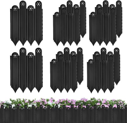 Gazonrand Tuinrand - Bloembed Afbakening - Tuin Structureren - Versterkte Structuur - 10 stuks - Zwart