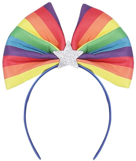 Smiffys - Rainbow Flag Bow Kostuum Haarband - Regenboog