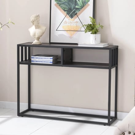 GDRN - Haltafel - Dressoirtafel - Sidetable - Hout - Metaal - Zwart - donkerbruin