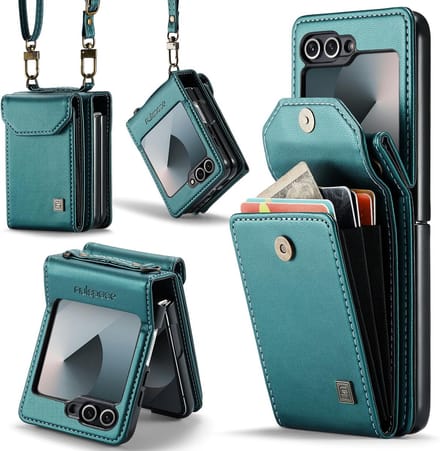 Luxe Flip Case met RFID Bescherming Kaarthouder voor Samsung Galaxy Z Flip 7 _ Groen