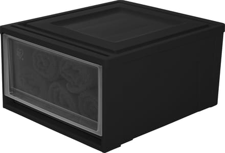 IRIS Maxi Drawer stapellade - 30L - Kunststof - Zwart/Transparant