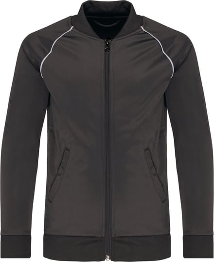 PROACT® Kindertrainingsjas met rits en biesje PA385 - Dark Grey - 12/14 years (12/14 ans)
