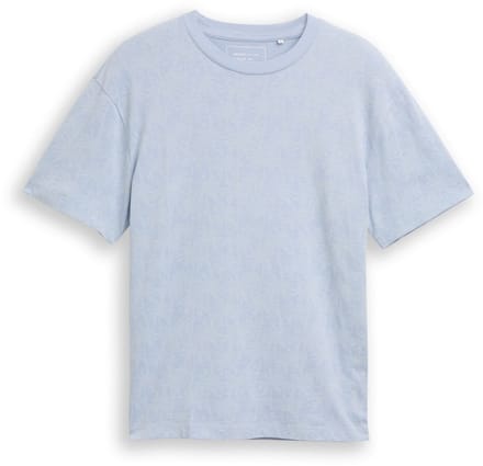 Tom Tailor Denim - Relaxed fit T-shirt met palmprint - Maat M - light blue laser palm design