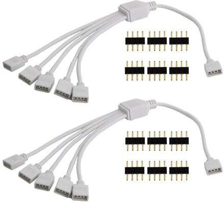 Allecto Plus - LED verdeler connector kabel 4-pins splitter voor LED Strips - LED-accessoires (2 stuks)