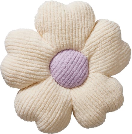 Home & Styling Sierkussen Bloem in ribfluweel - Ø38cm - Wit