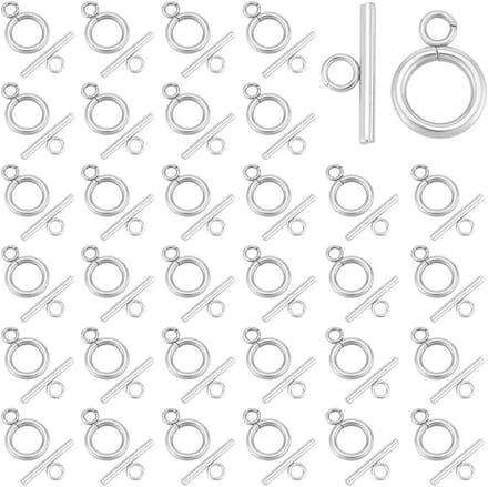 Toggle Sluitingen - OT Sluitingen - Sieraden Maken - Roestvrij Staal - 30 Sets - Zilverkleurig