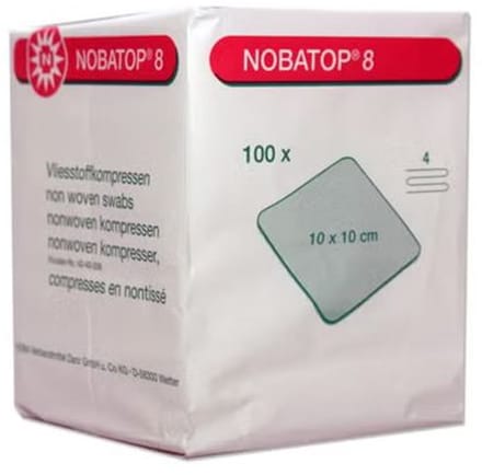Nobatop - Gaaskompres 10 x 10 cm (100 stuks) Niet steriel