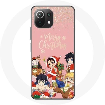 Coque pour Xiaomi Mi 11 Lite Demon slayer merry christmas affiche Anime Manga