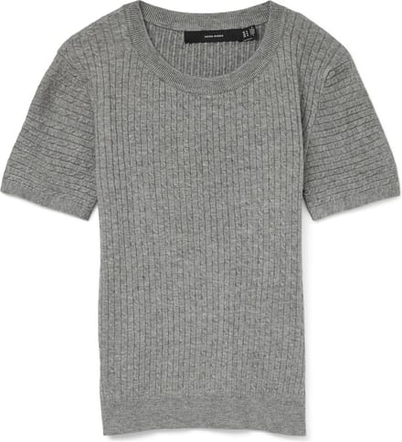 Vero Moda T-shirt Vmmirla Ss O-neck Pullover Boo 10331436 Medium Grey Melange Dames Maat - M