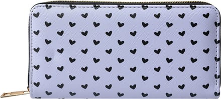 Juleeze Portemonnee 10x19 cm Wit Zwart Polyester Hartjes