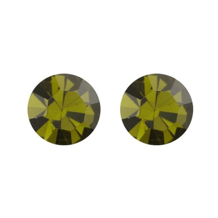 Zilveren oorknop, Lebowski kristal Olivine (5mm)