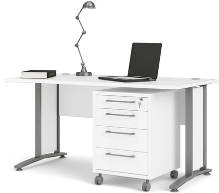 Giga Living Bureau Prima - Wit/Grijs - 150x80x75cm