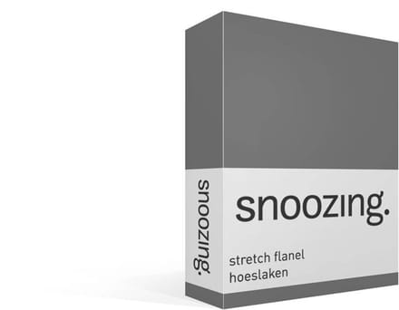Snoozing stretch flanel hoeslaken - Extra breed - Antraciet