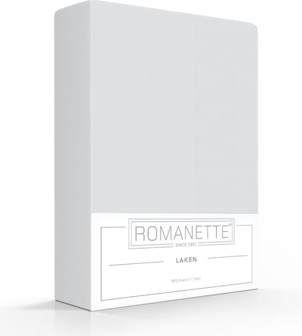 Katoenen Lakens Romanette Lichtgrijs-150 x 200 cm