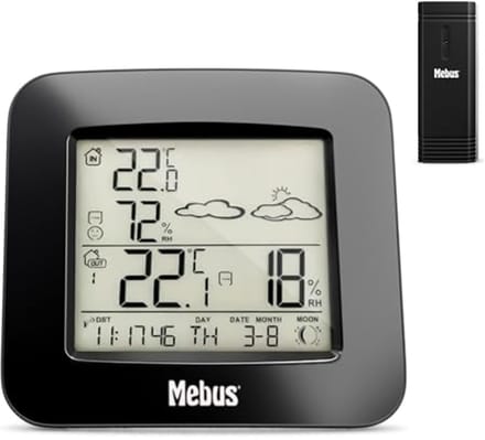 Draadloos Weerstation met Buiten-Sensor en Alarmfunctie - Thermometer en Hygrometer