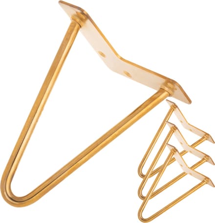 PrimeMatik - Tafel- en meubelpoten Stalen poten 2 stangen 15 cm koper 4-pack