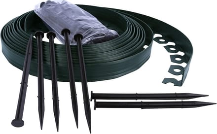 Flexibele kunstgrasrand voor tuin en gazon - 4 cm hoog, 20 meter lang
