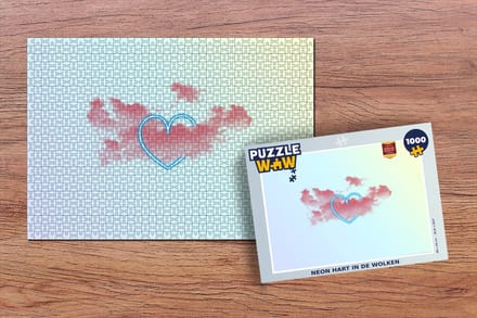 Puzzel Neon hart in de wolken - Legpuzzel - Puzzel 1000 stukjes volwassenen