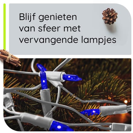 OE Lightning Reserve Kerstlampje - Witte Insteek Fitting - 2.5V/0.425W - Blauw Licht