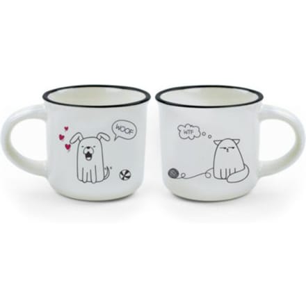 Legami set van twee koffiemokken - hond en kat