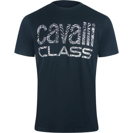 Cavalli Class Opvallend Zebraprint Marineblauw T-shirt