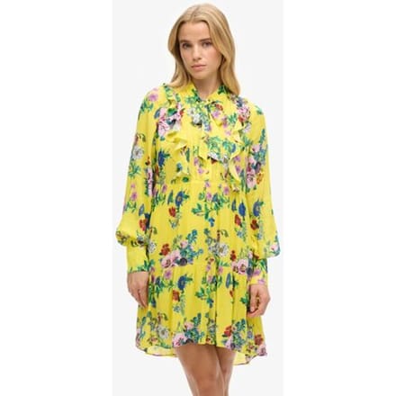 Superdry Studios Off Duty Mini-jurk Geel Grootte: 38