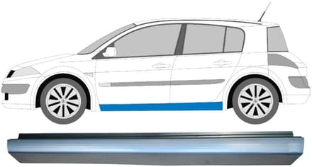 Reparatie dorpel voor Renault Megane II 2003-2012 / Links